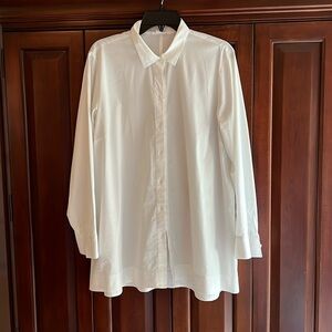 J Jill white tailored oversized shirt